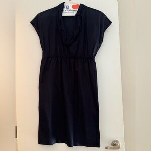 LIKE NEW! J. Crew Classic Navy Cotton Pull-on Cowl Neck Dress Sz M